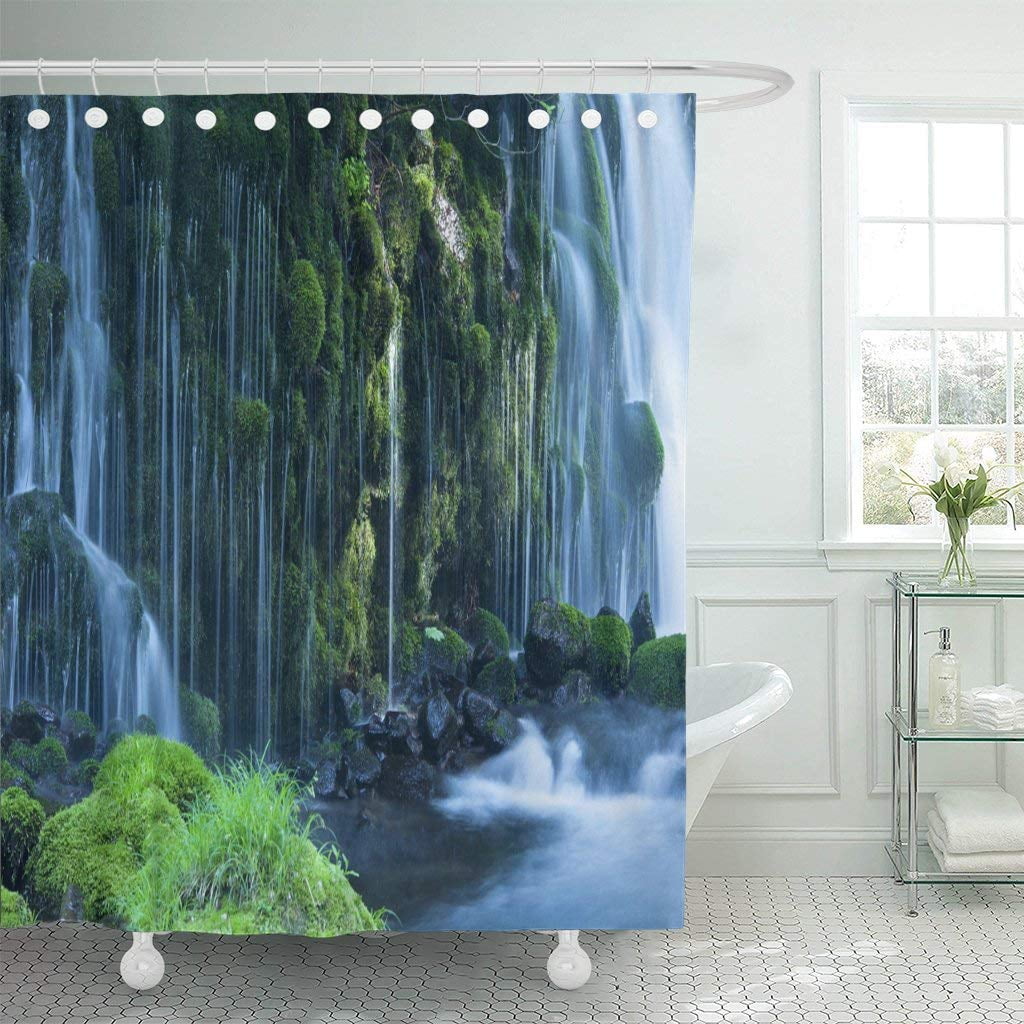BPBOP White Landscape Stream in Green Forest Beauty Peaceful